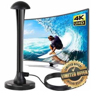 TV Aerial Indoor - Amplified Indoor TV Aerial with Booster 250+ Long Range Reception