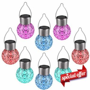 8 Pack Hanging Solar Lights Outdoor