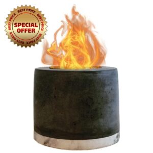 ROUNDFIRE Concrete Table Top Fire Pit - Bioethanol Fire