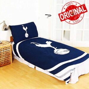 Tottenham Hotspur Official Reversible (SPURS) Single Duvet Cover Set With Pillowcase