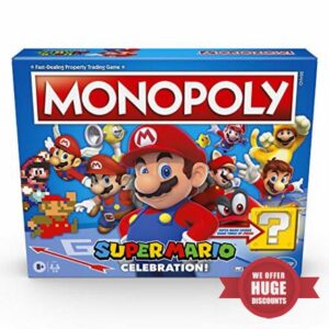 Monopoly Super Mario Celebration Edition Board Game for Super Mario Fans for Ages 8 and Up
