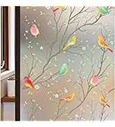 Lifetree Stripe Window Film Privacy Frosted Window Film No Glue Static Cling Glass Film UV Protec...