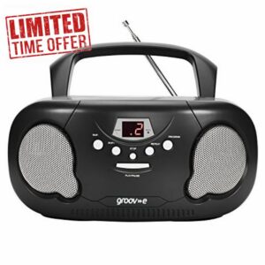 Groov-e GVPS733BK Portable CD Player Boombox with AM/FM Radio