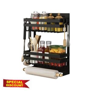 Redwestmelon Magnetic Fridge Spice Rack 3 Tier Kitchen Condiment Seasoning Storage Organizer Shelf