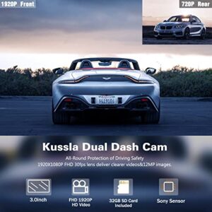 Kussla 3”IPS Screen Dashcam for Car