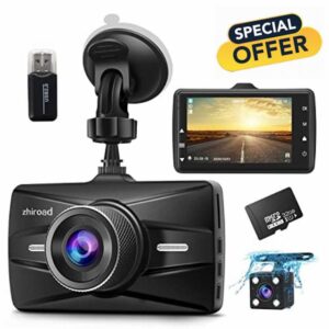 Dash Cam Front and Rear 1080P Full HD with 32GB SD Card Car Dual Dash Camera with F1.8 3 Inch IPS Screen Dashboard Camera Dashcam for Car 170° Wide Angle Aluminum Alloy Case