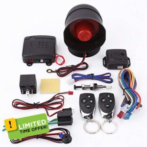 Vehicle Security System with 2 Remote Controls Car Alarm Security Protection System Keyless Entry Car Alarm Universal Burglar Alarm Protectio