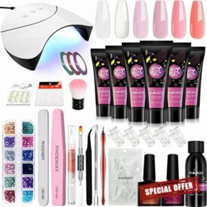 Poly Nail Gel Kit with U V LED Nail Lamp