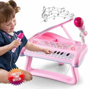Toy Pink Piano Keyboard for Baby Girls
