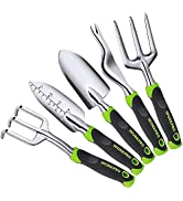 WORKPRO 8 Piece Garden Tools Set, Stainless Steel Hand Tools with Wooden Handle, Including Gloves...