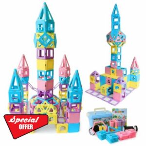 Magblock Magnetic Building Blocks Set Magnetic Tiles Educational Construction Toy Gift for 3 4 5 6 7 Years Old Boys Girls Kids
