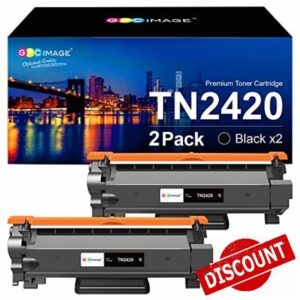 GPC Image TN2420 TN-2420 Compatible Toner Cartridges for Brother TN2410 TN-2410 for Brother MFC-L2710DW HL-L2350DW DCP-L2530DW HL-L2370DN DCP-L2510D HL-L2375DW HL-L2310D MFC-L2730DW L2550DN (2 Black)