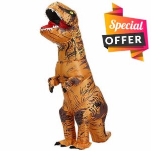 JASHKE Inflatable Costume Trex Dinosaur Costumes Halloween Costume Fancy Dress for Adult (brown)
