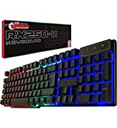 Gaming Keyboard and Mouse and Mouse pad and Gaming Headset, Wired LED RGB Backlight Bundle for PC...