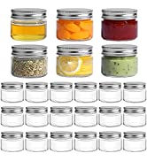 ComSaf Mason Jars with Airtight Metal Regular Lids(8oz/250ml), Sealed Clear Glass Canning Jars wi...