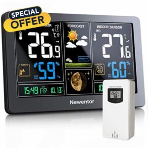 Newentor Weather Station with Wireless Outdoor Indoor Sensor