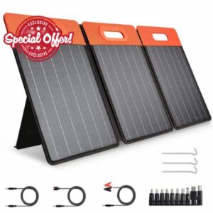 GOLABS SF60 Solar Panel 60W Foldable Portable Monocrystalline with MC4/TypeC/DC60W 18V/QC3.0/2 USB Output for Laptop Phone Power Station Solar Generato