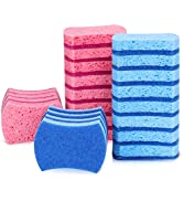 24 Pack Cellulose Cleaning Scrub Sponge Set,Kitchen Heavy Duty Scrub Sponges for Dish Pots Sinks,...