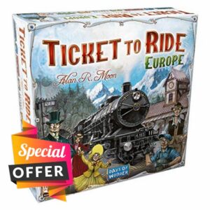 Days of Wonder | Ticket to Ride Europe Board Game | Ages 8+ | For 2 to 5 players | Average Playtime 30-60 Minutes