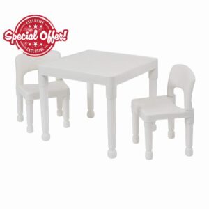 Liberty House Toys 8809W Plastic Table and Two Chair Set
