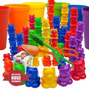 Skoolzy Rainbow Counting & Stacking Bears Toddler Toys. Counting Toys with Matching Sorting Cups. Montessori STEM Therapy Preschool Activities. Sensory Fine Motor Skills