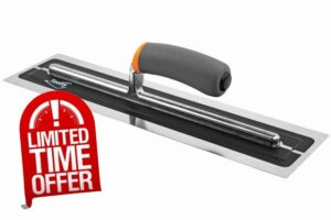 Toolty Ultra Flexible Plaster Finishing Skimming Trowel - Stainless Steel Finishing Hand Tool - with Soft Grip Handle - 16 inch - TLTY8048