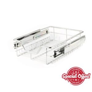 290mm Wide Pull Out Wire Basket Drawer for Kitchen Cabinets Cupboard Storage Organiser For 400mm Cupboard Carcasses