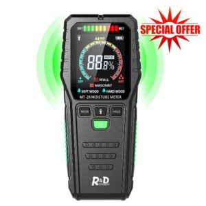 Pinless Moisture Meter Mold Detector Wood Moisturer Meter for Walls Firewood Drywall Concrete (Upgraded)
