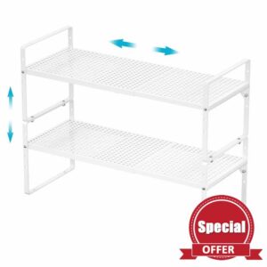 iPEGTOP Expandable Cabinet Storage Shelf Organizer Rack