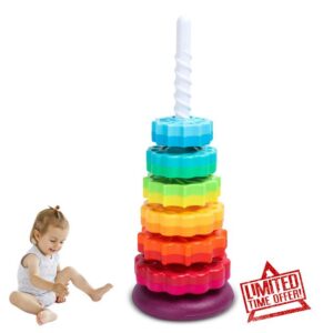 Baby Sensory Spin Gears Stacking Rings Toy