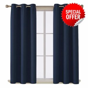 Home In Style 4U Blackout 100% Thermal Eyelet Curtains for Bedroom and Living room with Tie Back (90" x 54"