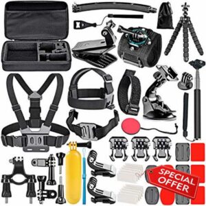 NEEWER 50 in 1 Action Camera Accessory Kit Compatible with GoPro Hero 11 10 9 8 7 6 5 4 GoPro Max GoPro Fusion Insta360 DJI Osmo Action Action 2 AKASO