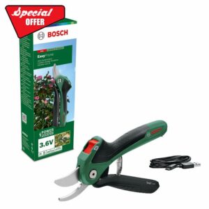 Bosch Cordless Secateurs EasyPrune (Integrated 3.6 Volt Battery; 450 Cuts per Battery Charge; Rechargeable with Micro-USB Cable; in Carton Packaging)
