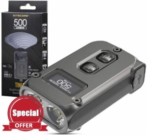 Nitecore TINI 2 Keyring Torch (TINI2 v.2021) - Super Bright USB Rechargeable - Small Torch 500 Lumens