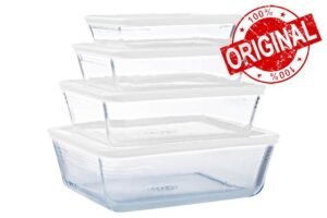 Pyrex® Cook & Freeze Set of 4 Glass Dishes with Airtight Lids (0.8 L