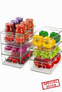 Simple Kitchen Clear Stackable Fridge Organisers
