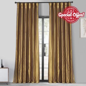HPD Half Price Drapes Blackout Curtains for Bedroom - Faux Silk Taffeta 50 X 84 (1 Panel)