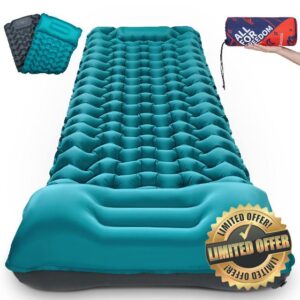 Camping Sleeping Self Inflating Mat: 10cm Thick Lightweight Single Camp Air Bed & Connectable Double Camping Pads & Compact Inflatable Roll Camping Mattress for Outdoor Hiking Backpacking