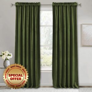 RYB HOME Velvet Curtains 120 inches Long 2 Panels Set