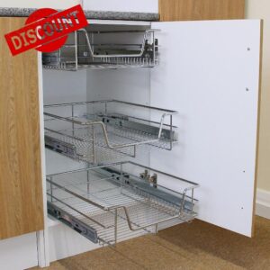 KuKoo 6 x Kitchen Pull Out Soft Close Heavy Duty Baskets