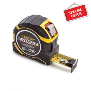 Stanley ZSTA-0-33-504 STA033504 FatMax Autolock Pocket Tape 8m/26ft (Width 32mm) Pro 8 m/26 ft