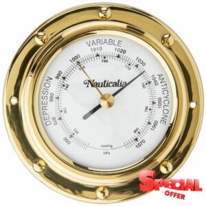 Nauticalia 5173 Brass Rivet-Style Barometer