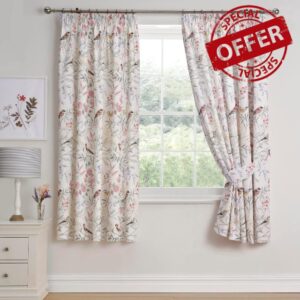 Dreams & Drapes Design - Caraway - Pair of Pencil Pleat Curtains - 66" Width x 72" Drop (168 x 183cm) in Pink