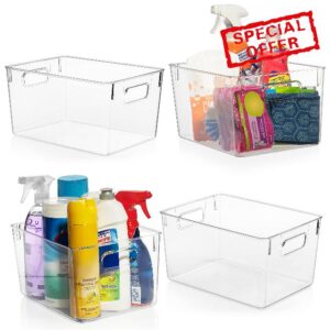 ClearSpace Plastic Storage Bins – Perfect Kitchen Organisation or Pantry Storage – Fridge Organiser