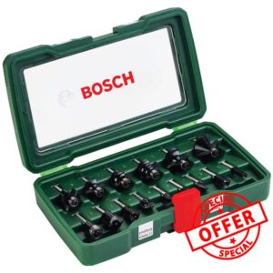 Bosch 15-Piece Hard Metal Router Bit Set (for Wood