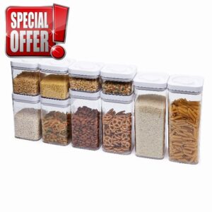 Amazon Basics 10-Piece Square Airtight Food Storage Containers