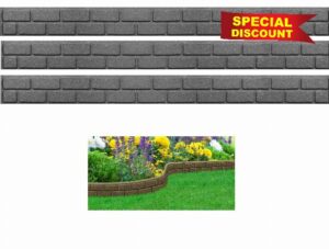 3 x Grey Brick Edging 2 Brick