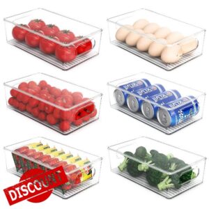 NHOWIN Set of 6 Fridge Organisers with Lids
