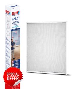 esa Insect Stop FALT Foldable Aluminium Frame - Fly Screen with Adjustable Telescopic Frame - White - 80 cm x 80 cm to 140 cm x 140 cm