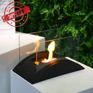Rectangular Tabletop Fireplace 35cmL Fire Pit|Portable Table Bioethanol Fireplace|Bio Ethanol Ventless Fireplace for Indoor Patio Party Garden Living Room Outdoor Reunio